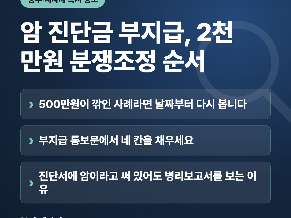 암 진단금 부지급, 2천만원 분쟁조정 순서 요약