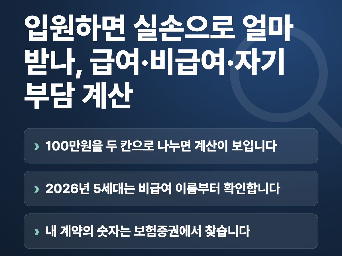 입원하면 실손으로 얼마 받나, 급여·비급여·자기부담 계산 요약