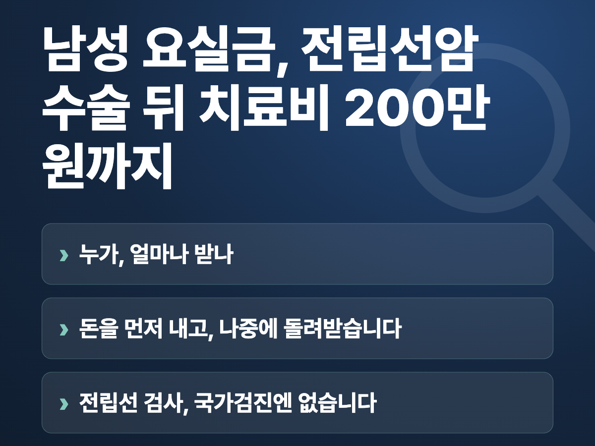 남성 요실금, 전립선암 수술 뒤 치료비 200만원까지 요약